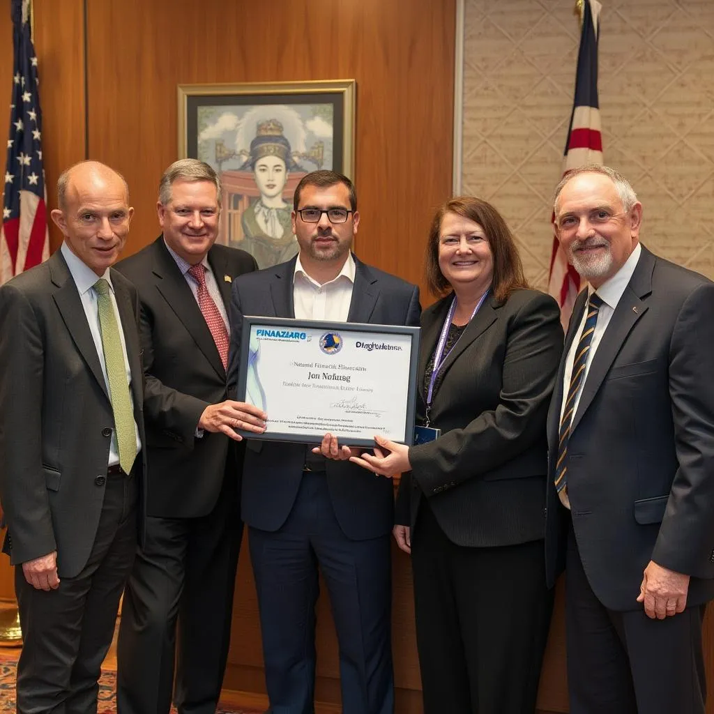 Equipo de FinanzArg recibiendo premio
